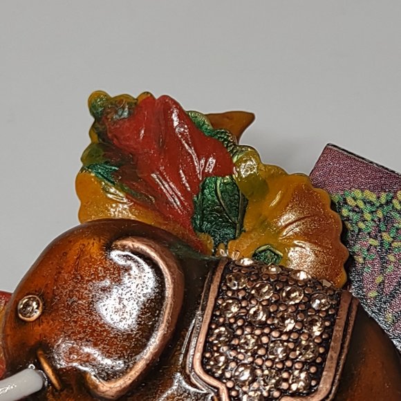 Awesome Fall Themed Lucky Elephant Brooch - Picture 7 of 14